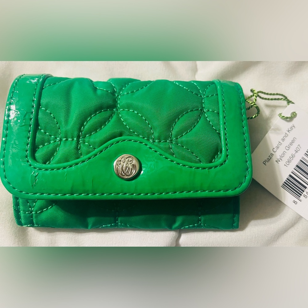 Vera Bradley Plaza Card and Key Wallet Green NWT